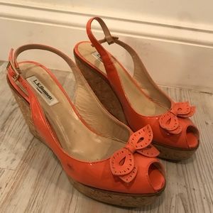 L.K. Bennett Coral Slingback Wedges